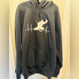 Black Graphic Goalie Hoodie
